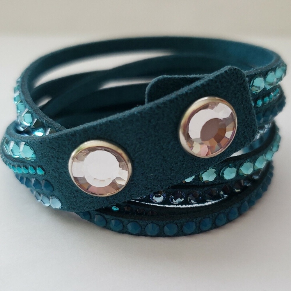 Swarovski Crystal Teal Wrap Bracelet